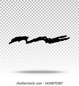 Abstract Brush Strokes Isolated on Transparent Background. Vector Hand Drawn Pencil Scratch Design Elements. Grunge Ink Texture. Grunge Shapes and Lines.