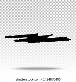 Abstract Brush Strokes Isolated on Transparent Background. Vector Hand Drawn Pencil Scratch Design Elements. Grunge Ink Texture. Grunge Shapes and Lines.