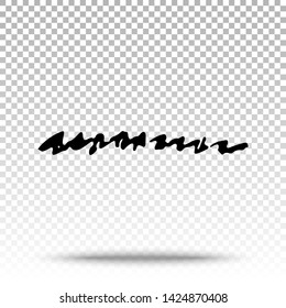 Abstract Brush Strokes Isolated on Transparent Background. Vector Hand Drawn Pencil Scratch Design Elements. Grunge Ink Texture. Grunge Shapes and Lines.