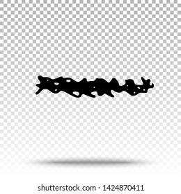 Abstract Brush Strokes Isolated on Transparent Background. Vector Hand Drawn Pencil Scratch Design Elements. Grunge Ink Texture. Grunge Shapes and Lines.