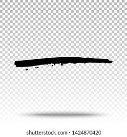 Abstract Brush Strokes Isolated on Transparent Background. Vector Hand Drawn Pencil Scratch Design Elements. Grunge Ink Texture. Grunge Shapes and Lines.