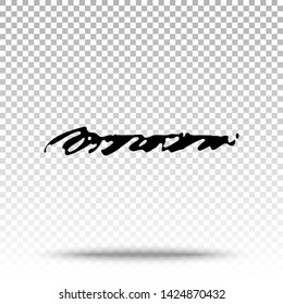 Abstract Brush Strokes Isolated on Transparent Background. Vector Hand Drawn Pencil Scratch Design Elements. Grunge Ink Texture. Grunge Shapes and Lines.