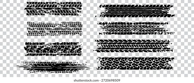 Traçados de pincel abstratos isolados em plano de fundo transparente. 
