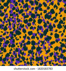 Resumen Pincel de brotes Estrollo Leopardo Quetah Piel animal Patrón vectorial infinito Fondo aislado