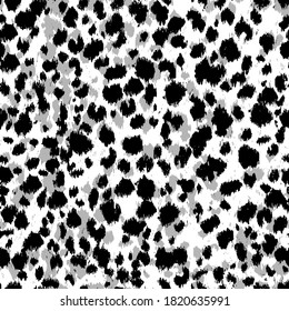 Abstrakte Pinselstriche Leopard Cheetah Tierhaut Endlose Vektormuster einzeln auf Hintergrund