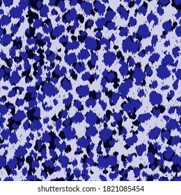 Abstract Brush Strokes Leopard Cheetah Animal Skin Endless Vector Pattern Isolated Background