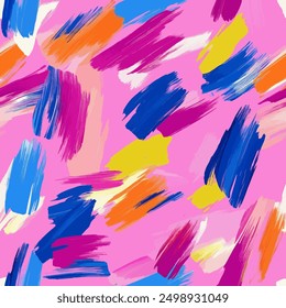 Abstract  brush strokes on pink background watercolor painting patterns, Cute seamless pattern design element for sale banners, posters, labels, and gift wrapping paper.
