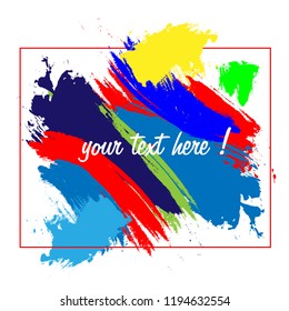 Abstract brush strokes on white background, Vector illustration. 