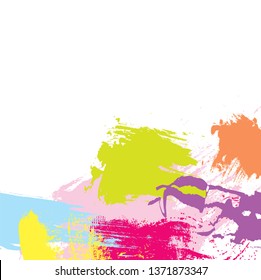 Abstract brush strokes on white background. art frame vector with brush stroke