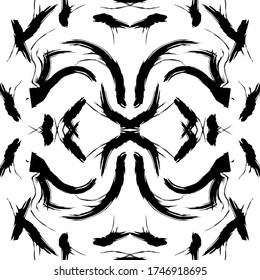 Abstract brush strokes on white background