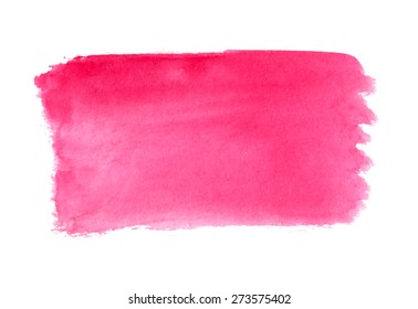 Abstract brush strokes, pink watercolor background, vector