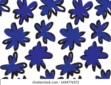 Abstract Brush Strokes Seamless Floral Print Background