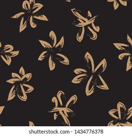 Abstract Brush Strokes Seamless Floral Print Background