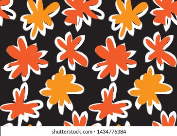 Abstract Brush Strokes Seamless Floral Print Background