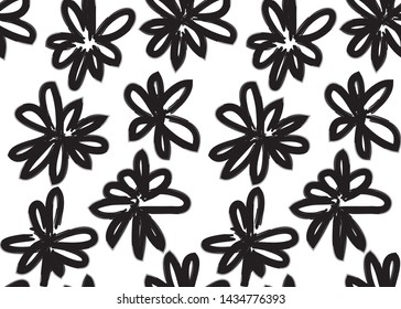 Abstract Brush Strokes Seamless Floral Print Background