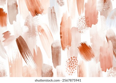 Abstract brush strokes, soft peach tones, artistic background, modern design, textured patterns, creative wallpaper.