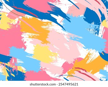 Pinceladas Abstractas Patrón de pintura sin costuras de Vector Dibujado a mano elemento de diseño de moda creativa para la venta Anuncios, carteles, etiquetas, papel de regalo, embalaje, Fondo de pantalla, invitación EPS 10