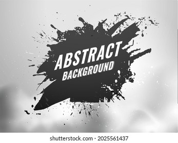 Abstract Brush Texture Background In Black And Gray Color.