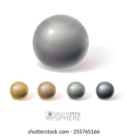 Abstract brushed metal spheres set