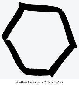 Abstract Brushed Outline Style Shape Element vector illustration