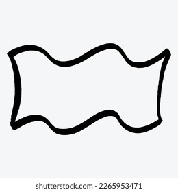 Abstract Brushed Outline Style Shape Element vector illustration