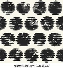 Abstract brushed petaled dot textured background. Seamless pattern.