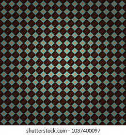 Abstract brushed squares textured background. Vector seamless pattern in black, blue and orange colors.