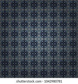 Abstract brushed squares textured background. Vector seamless pattern in gray, black and blue colors.