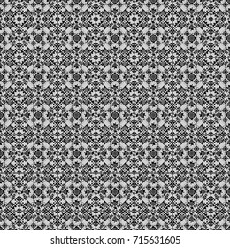 Abstract brushed squares textured background. Vector seamless pattern in white, black and gray colors.