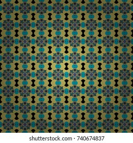 Abstract brushed squares textured background. Vector seamless pattern in blue, neutral and beige colors.