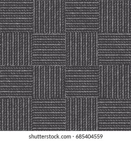 Abstract brushed striped tile check. Seamless pattern.
