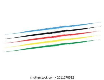 Abstrakte Bürsten. mehrfarbige Linien auf weißem Hintergrund.