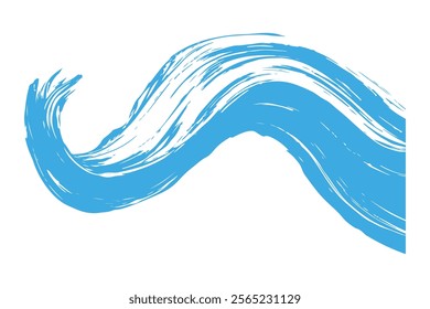 Abstract Brushstroke of Azure Blue Paint