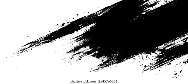 abstract brushstroke black color splatter Ink texture.	