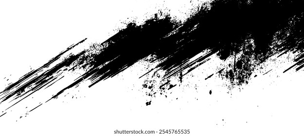 textura abstrata de tinta de manchas de cor preta com pinceladas.	