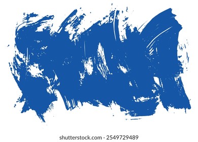 Abstract brushstroke of blue paint isolated on white blue grunge brush strokes oil paint isolated on white background