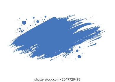 Pincelada abstrata de tinta azul isolada em branco pincel de grunge azul traça tinta a óleo isolada em fundo branco