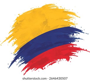 Abstract brushstroke with colors of Colombian flag