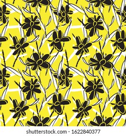 Abstract Brushstroke Floral seamless Pattern for fashion prints, swimwear, backgrounds, websites, wallpaper, crafts