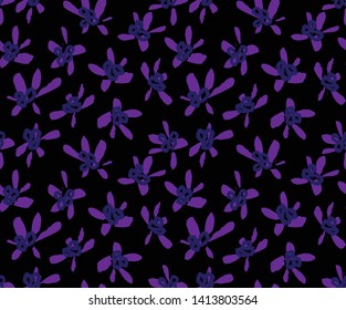Abstract Brushstroke Floral Seamless Print Background