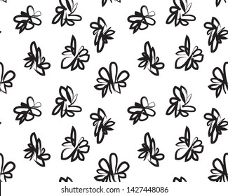 Abstract Brushstroke Floral Seamless Print Background