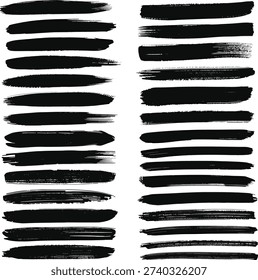 Abstract brushstroke patterns in monochrome with varying widths and textures