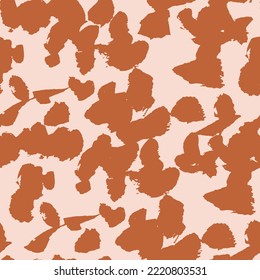 Abstract Brushy Animal Print Vector Seamless Pattern 