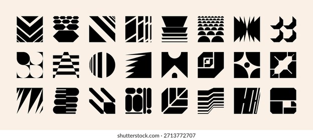Abstrakte, brutale Verzerrungsform für Logo-Design. Brutalistisches geometrisches Vektorsymbol mit einem fetten y2k-Symbol. Moderne technische Grafikform für die Corporate Brand Identity.