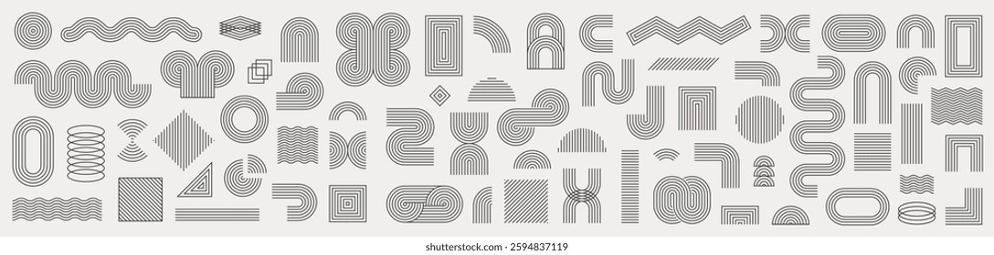 Abstract brutal shapes geometric. Memphis design, retro elements for web, vintage, advertisement, commercial banner, poster, leaflet, billboard, sale. Collection trendy halftone.