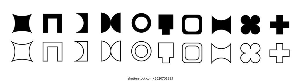 Abstract brutal shapes. Geometric Memphis design elements.
Vector illustration.