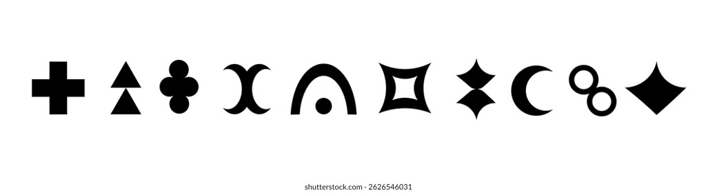 Abstract brutal shapes. Geometric Memphis design elements.
Vector illustration.