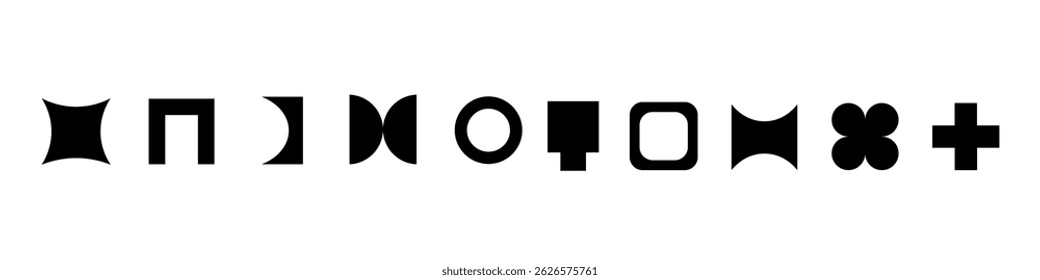 Abstract brutal shapes. Geometric Memphis design elements.
Vector illustration.