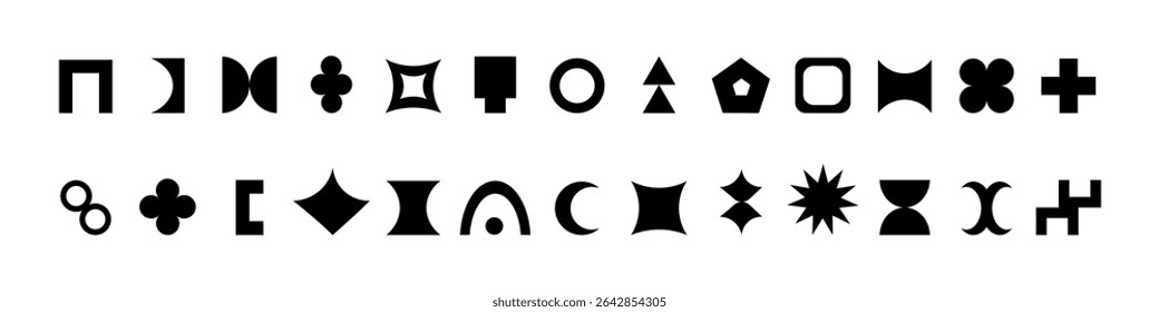 Abstract brutal shapes. Geometric Memphis design elements.
Vector illustration.