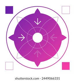 Abstract Brutalism Pink Gradient Focus Symbol Circle Template